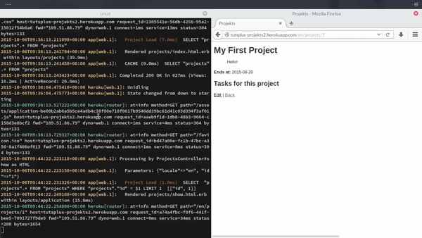Screenshot of project in Heroku course