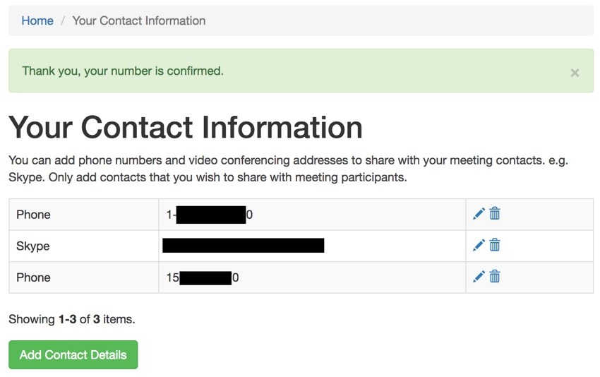 How to Verify a Phone Number via SMS - Successful confirmation notice