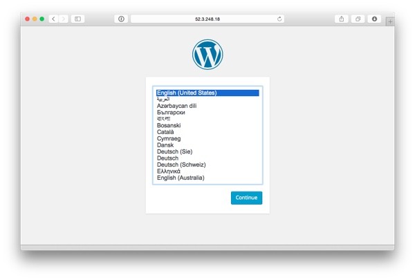 Visiting the site youll find WordPress running