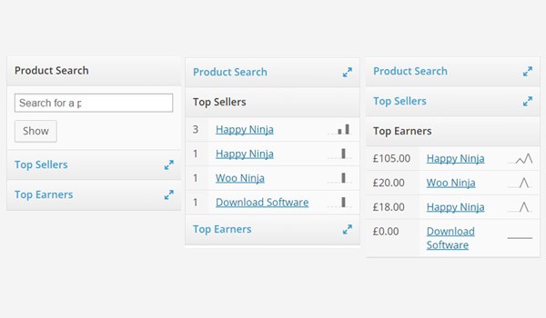 Product search for reports