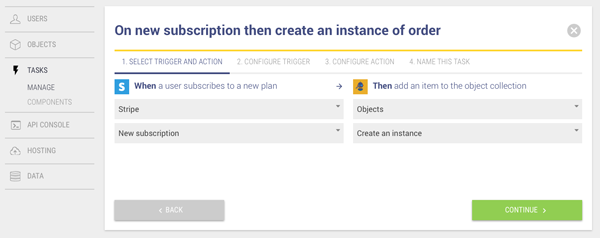 On new subscription then create an instance of order