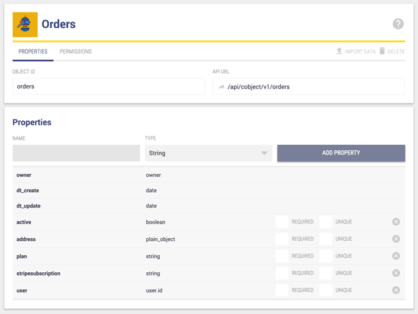 Orders page