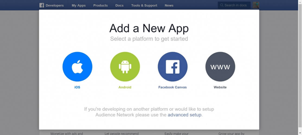 Add a New App on Facebook