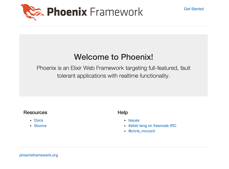 The Phoenix Framework Welcome Page