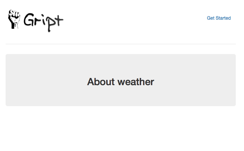 The Landing Page for Weather