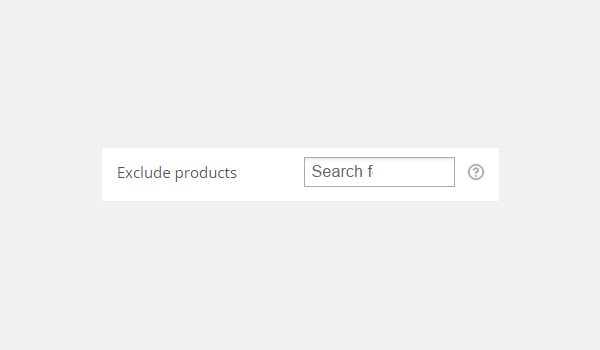 Exclude products field