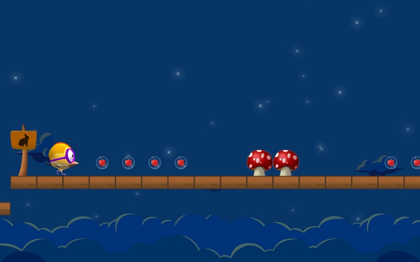 Hopping bird game screenshot