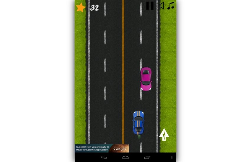 Classic highway car avoidance game screenshot