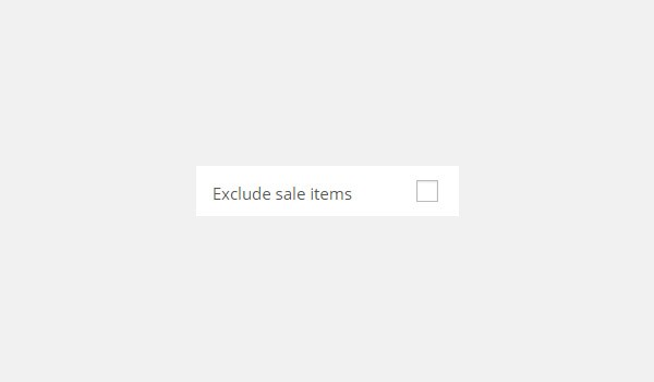 Exclude sale items checkbox