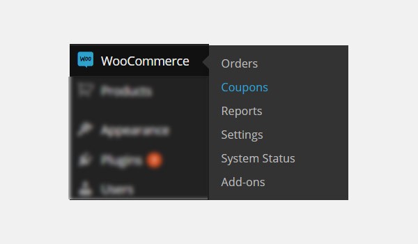 WooCommerce Coupons menu