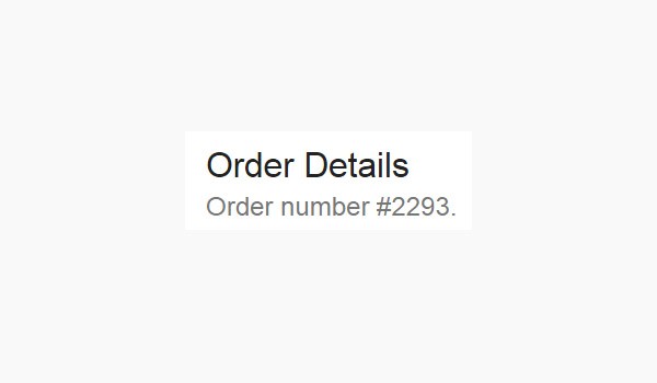 Order number