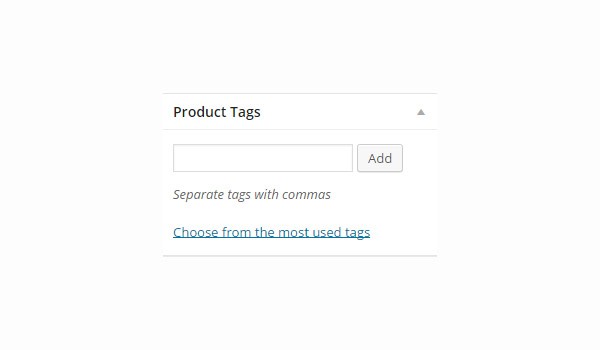 Product Tags field on the Add product page
