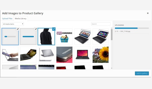 Image uploader for product gallery