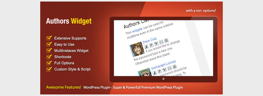 Authors Widget - WordPress Premium Plugin