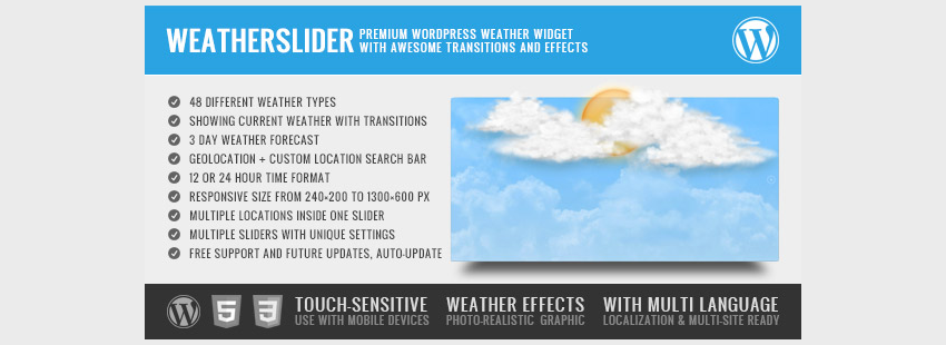 WeatherSlider Premium WordPress Weather Widget