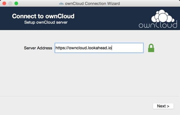 OwnCloud Setup the OS X App - Connect to your OwnCloud