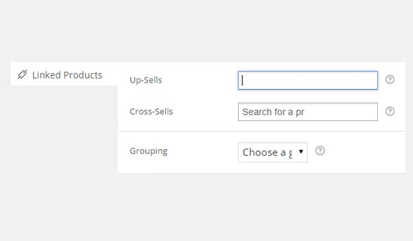 Linked Products tab options
