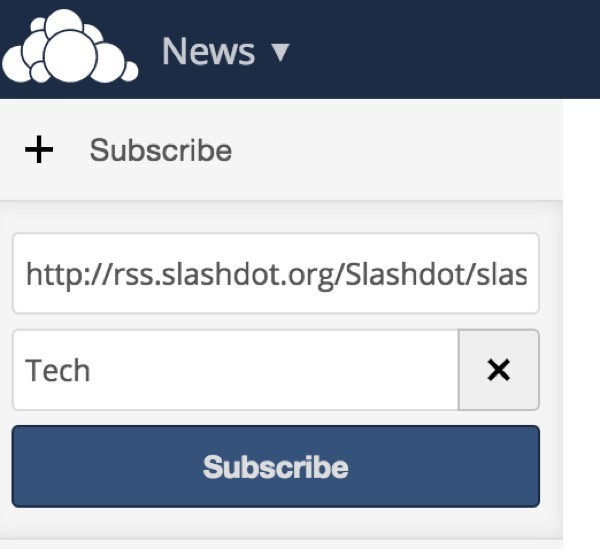 OwnCloud News App Subscribe to RSS Feeds with Folders