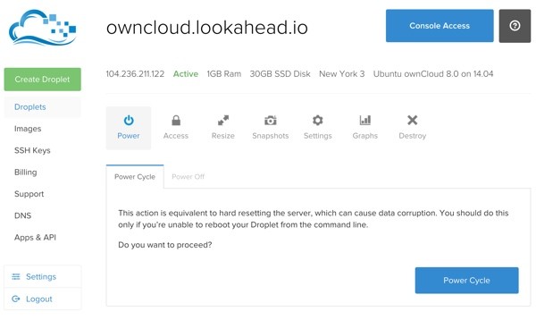 OwnCloud The Droplet in Your Dashboard