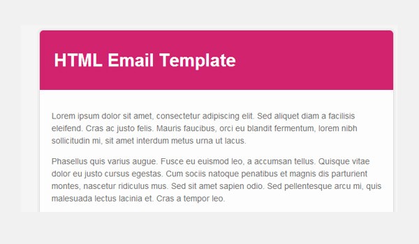 Email template with base color of pink