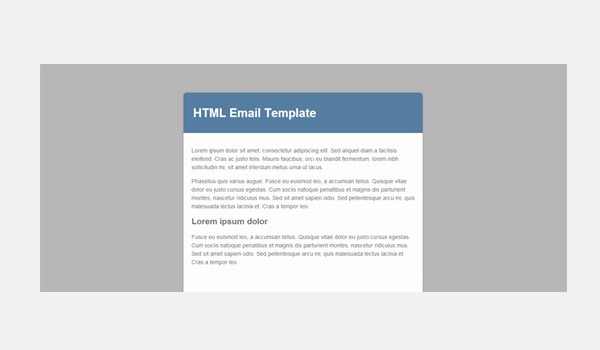 Pale gray background color for email template