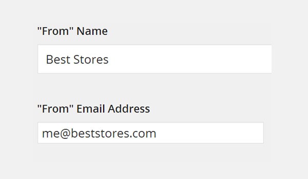 Name and Email address configuration