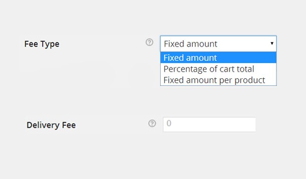 Fee type and amount