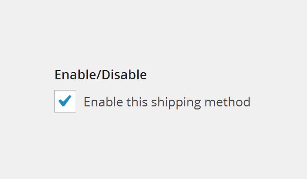 Enable or Disable shipping method