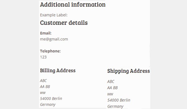 Billing and Shipping Addresses being displayed on checkout page