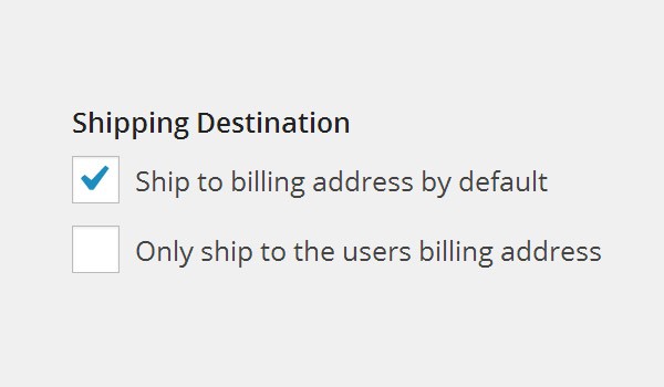 Shipping Destination options