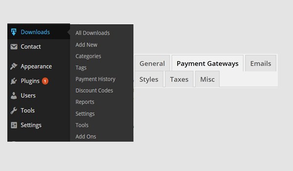 Easy Digital Downloads Payment Gateways Settings