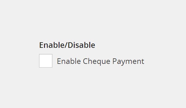 Enable cheque payment