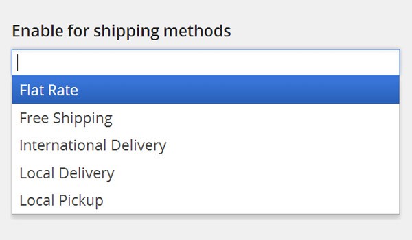Enable for shipping methods