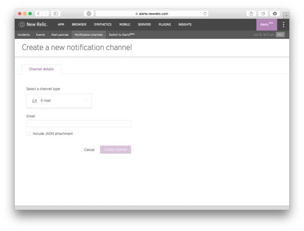 Create an e-mail notification channel