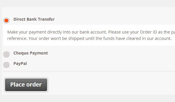 Front end of payment gateways in WooCommerce