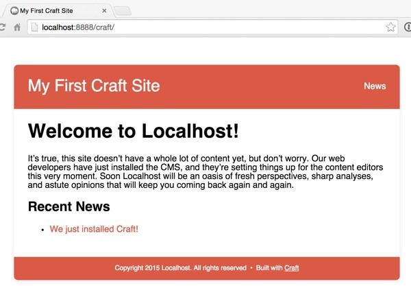 Craft Default Site Without Real Template
