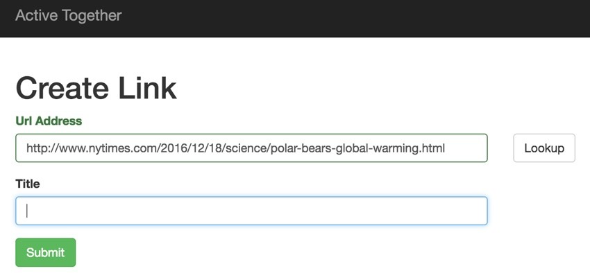 New York Times API - Create Link Form with NYT Story URL about Polar Bears