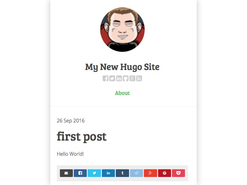 An example of testing out a theme in Hugo with your first post