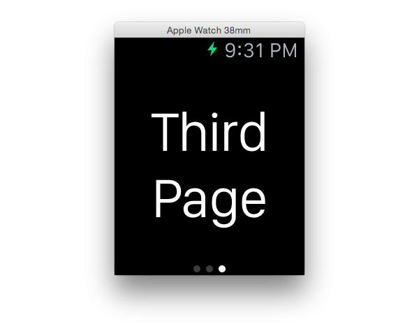 Initial app screen Third page