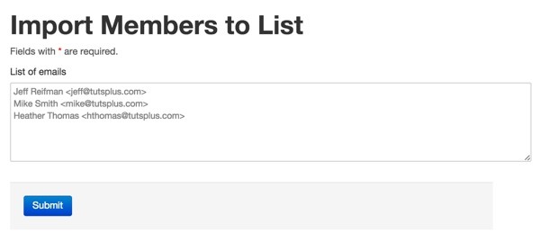 Import members to a list