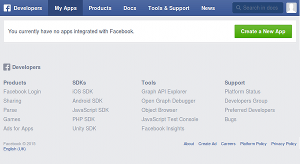 Facebook Developers Website