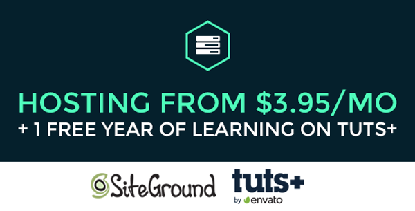 Siteground hosting plan with Tuts