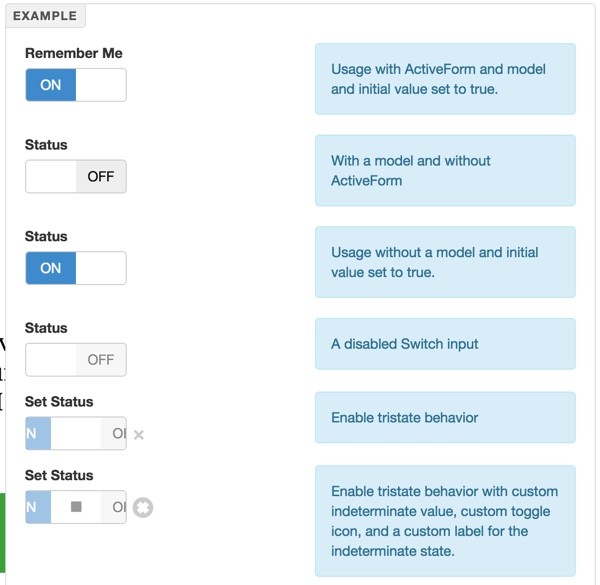 Examples of The Bootstrap Switch Input