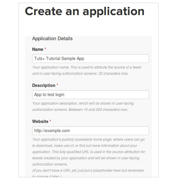 Create an Application