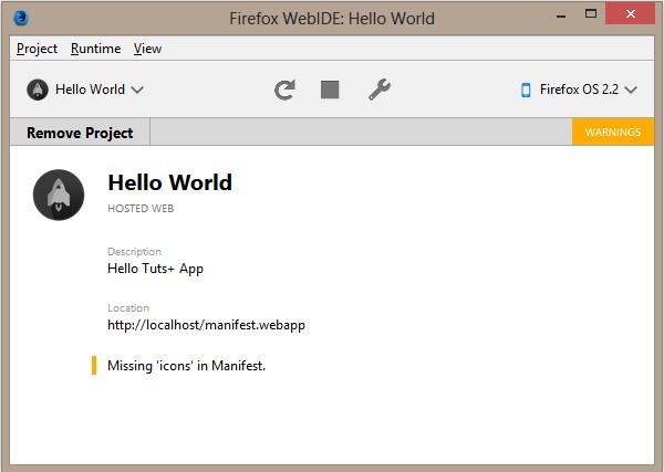 App installed through WebIDE