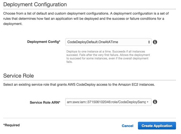 Codeship AWS Code Deploy Deployment Configuration