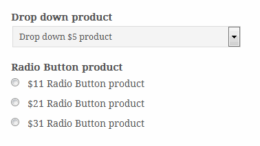 Gravity Forms Drop Down Product Options