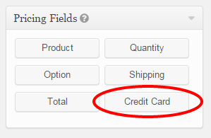 Credit Card Option in Gravity Froms