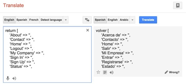 Yii2 I18n Using Google Translator to Fill Message Files