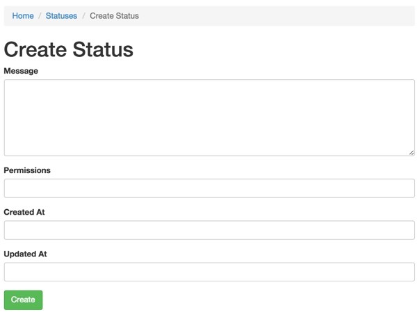 Yii Default Form for Status Table